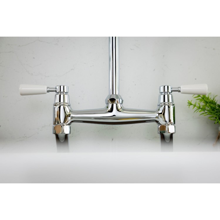 Abode Traditional Bridge Mixer Tap - Chrome