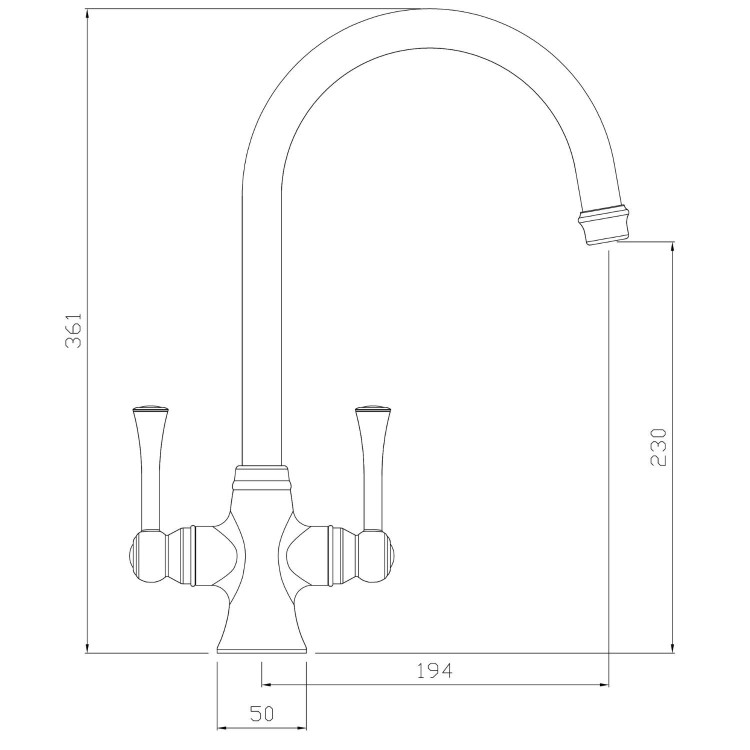 Abode Gatsby Dual Lever Mixer Tap - Chrome