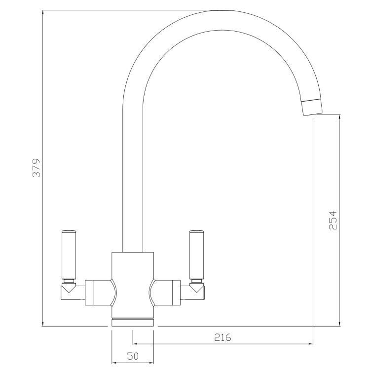 Abode Brolle Dual Lever Mixer Tap - Chrome