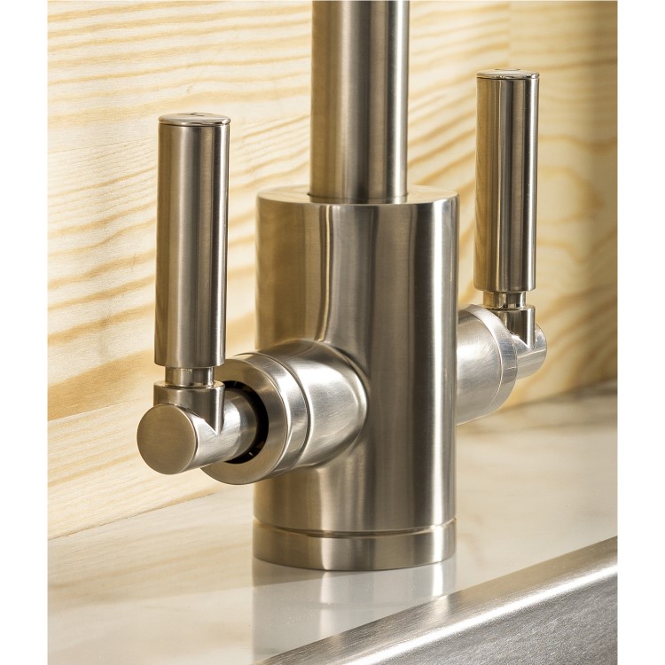 Abode Brolle Dual Lever Mixer Tap - Brushed Nickel