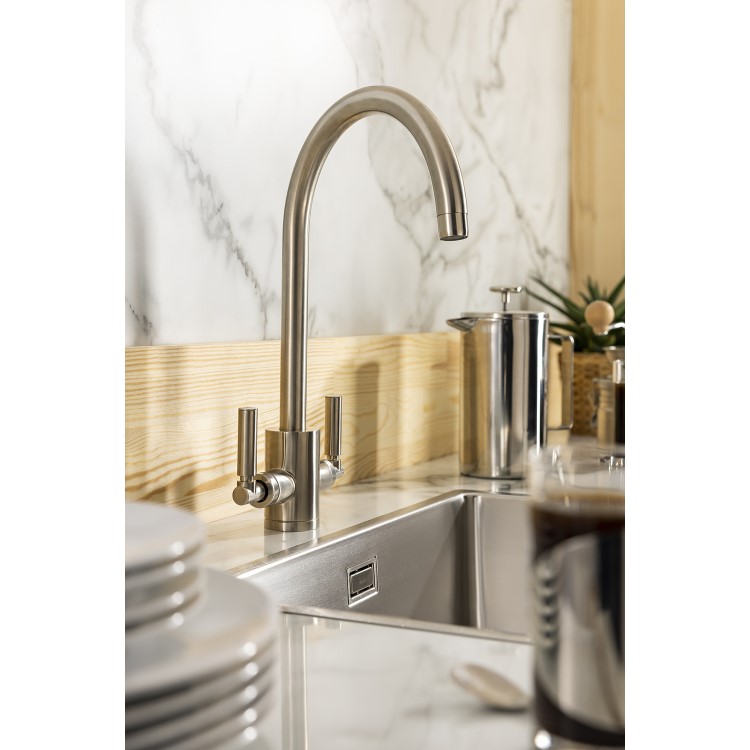 Abode Brolle Dual Lever Mixer Tap - Brushed Nickel