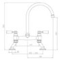 Abode Traditional Bridge Mixer Tap - Brushed Nickel