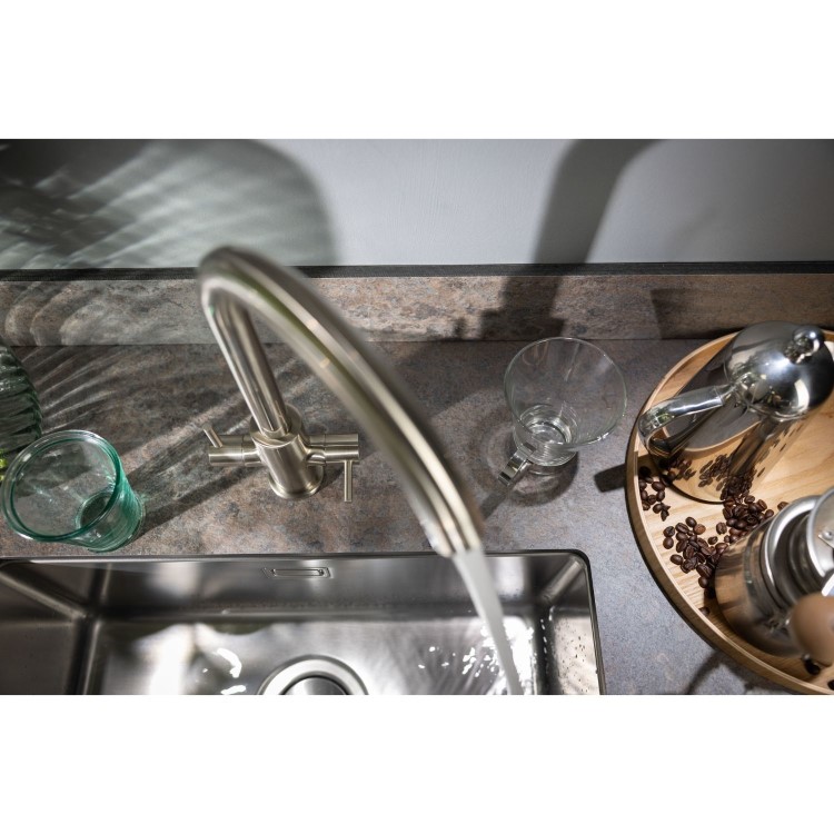 Abode Marido Dual Lever Mixer Tap - Brushed Nickel