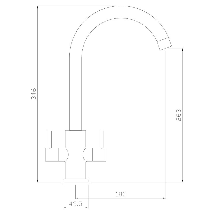 Abode Marido Dual Lever Mixer Tap - Brushed Nickel