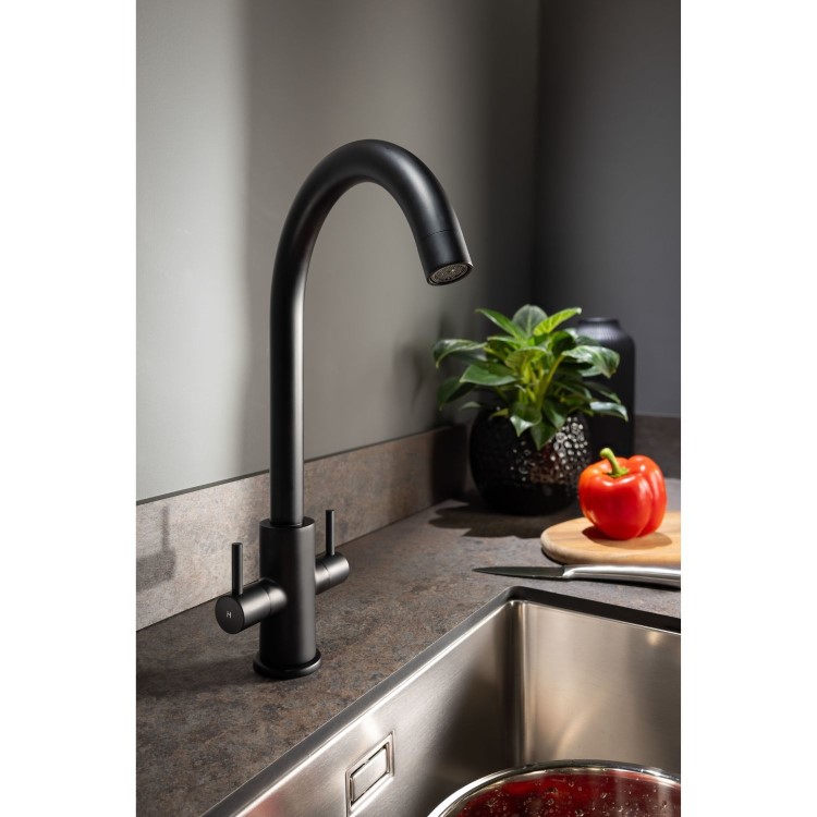 Abode Marido Dual Lever Mixer Tap - Matt Black