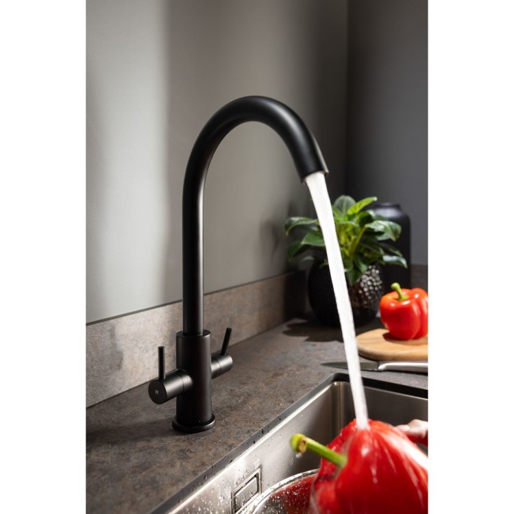 Abode Marido Dual Lever Mixer Tap - Matt Black