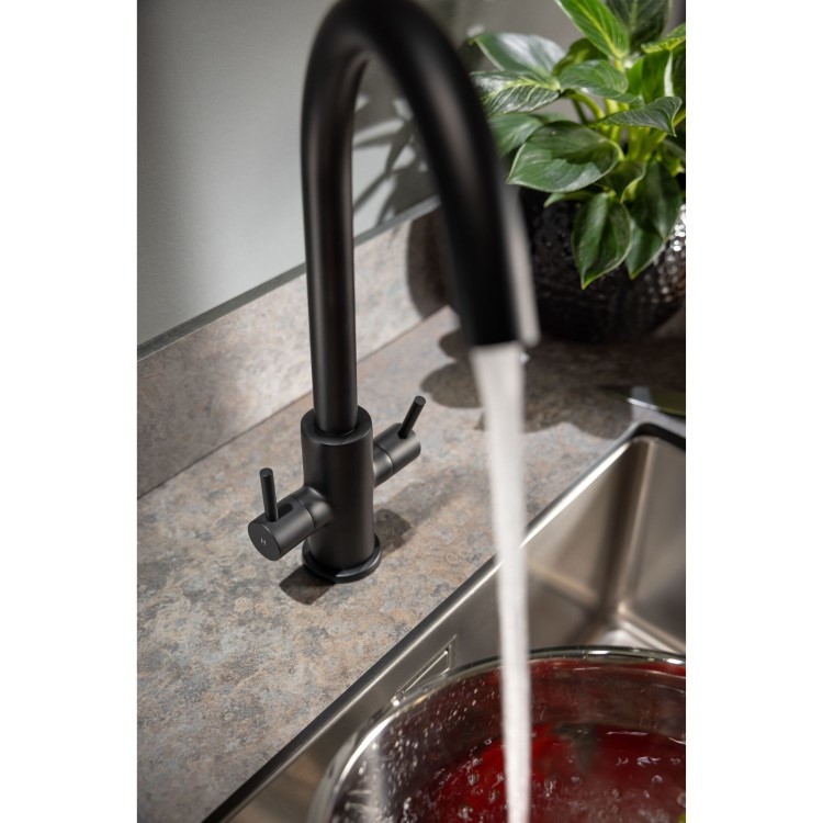 Abode Marido Dual Lever Mixer Tap - Matt Black
