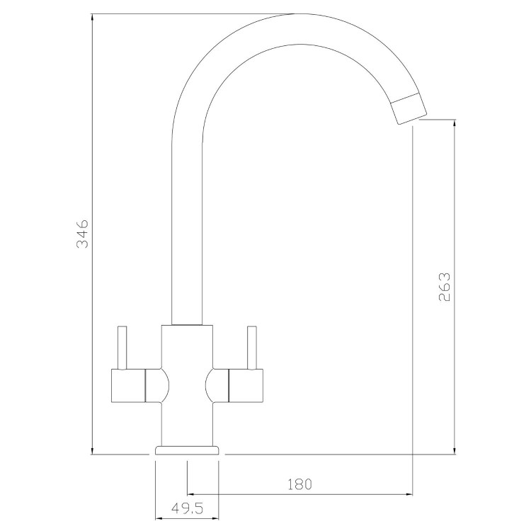 Abode Marido Dual Lever Mixer Tap - Matt Black