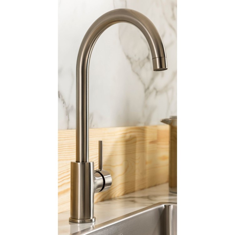 Abode Nico Single Lever Mixer Tap - Brushed Nickel