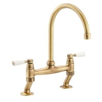 Abode Traditional Bridge Mixer Tap - Antique Brass