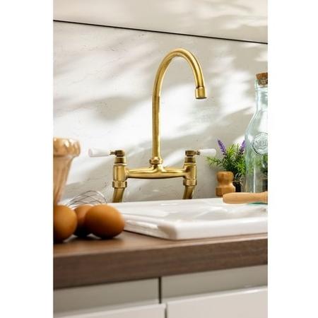 Abode Traditional Bridge Mixer Tap - Antique Brass