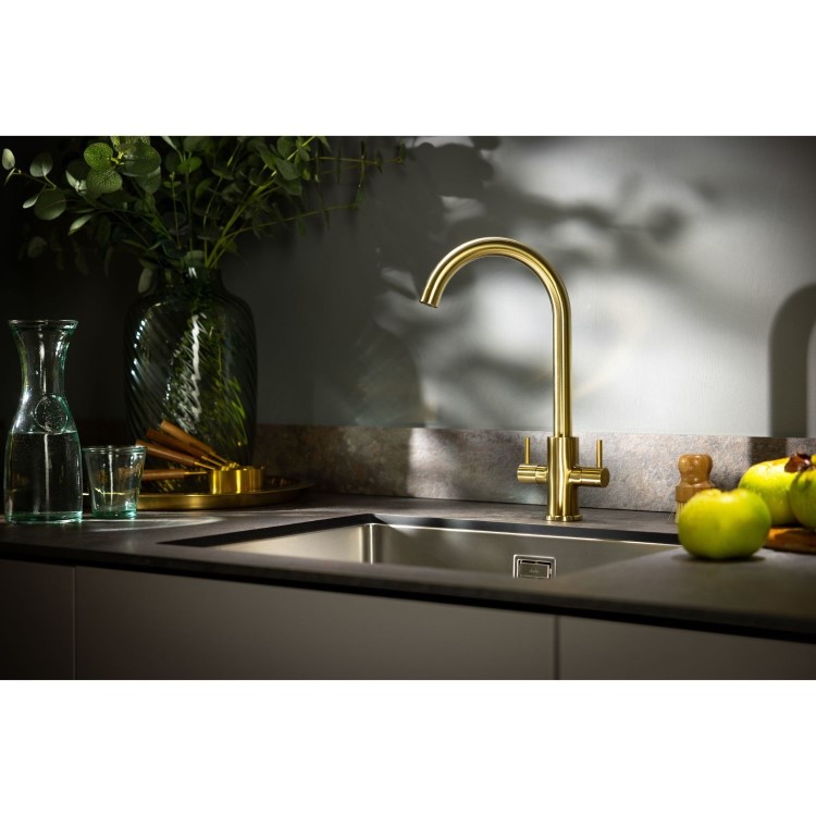 Abode Marido Dual Lever Mixer Tap - Brushed Brass