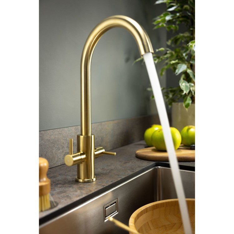 Abode Marido Dual Lever Mixer Tap - Brushed Brass