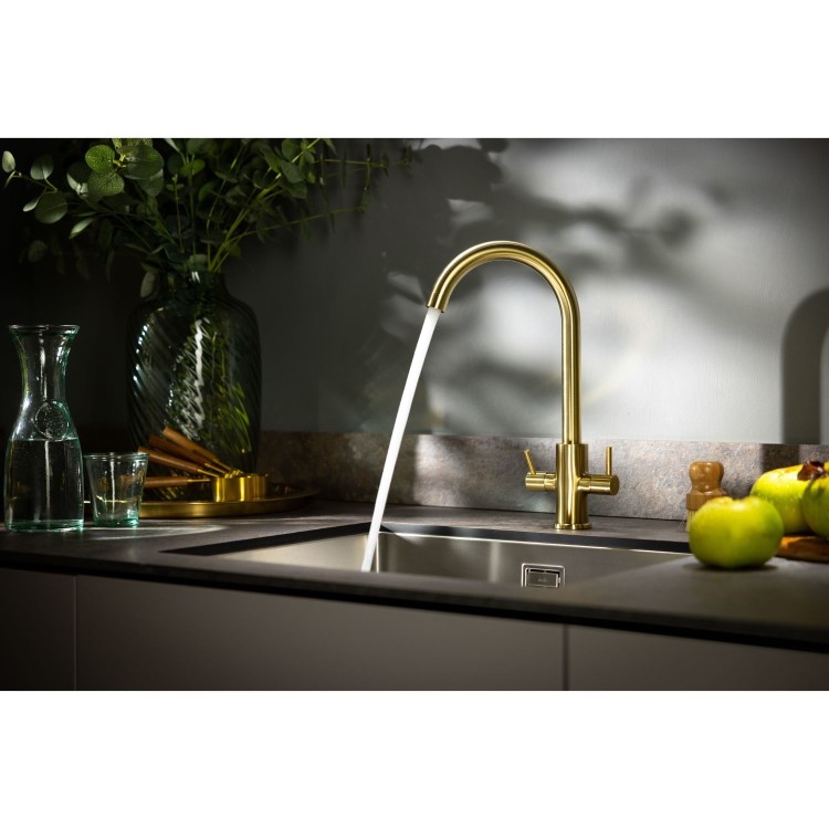 Abode Marido Dual Lever Mixer Tap - Brushed Brass