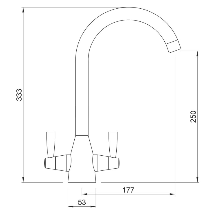 Abode Zermat Dual Lever Mixer Tap - Chrome