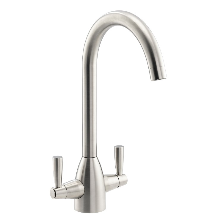 Abode Zermat Dual Lever Mixer Tap - Brushed Nickel