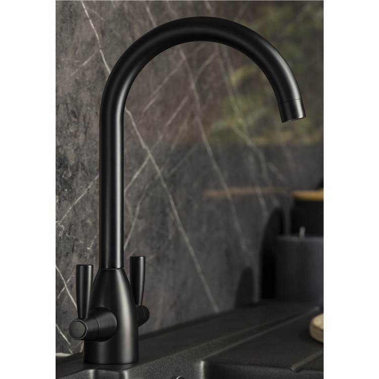 Abode Zermat Dual Lever Mixer Tap - Matt Black