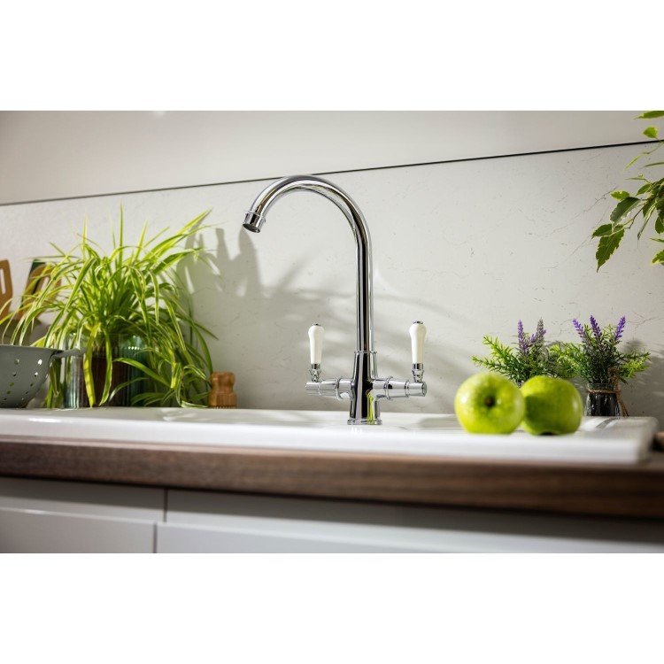 Abode Keswick Dual Lever Mixer Tap - Chrome
