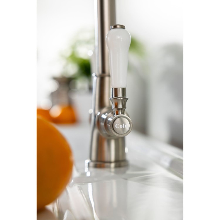 Abode Keswick Dual Lever Mixer Tap - Brushed Nickel
