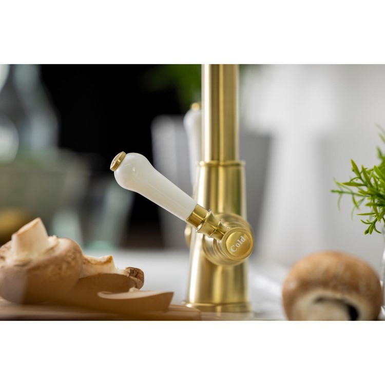 Abode Keswick Dual Lever Mixer Tap - Brushed Brass
