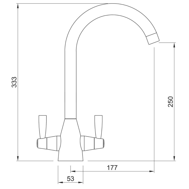 Abode Zermat Dual Lever Mixer Tap - Brushed Brass
