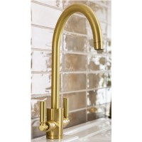 Abode Brolle Dual Lever Mixer Tap - Brushed Brass