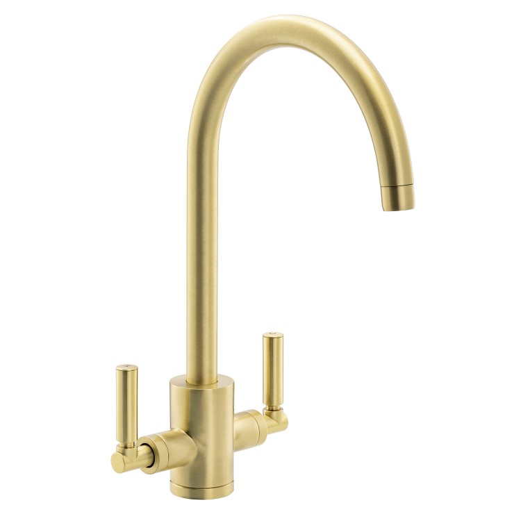 Abode Brolle Dual Lever Mixer Tap - Brushed Brass