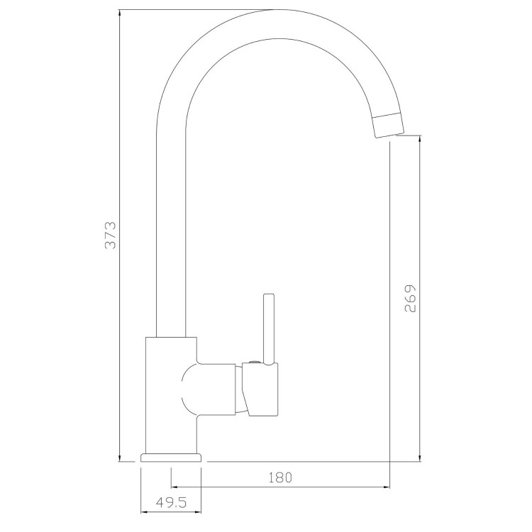 Abode Nico Single Lever Mixer Tap - Brushed Brass