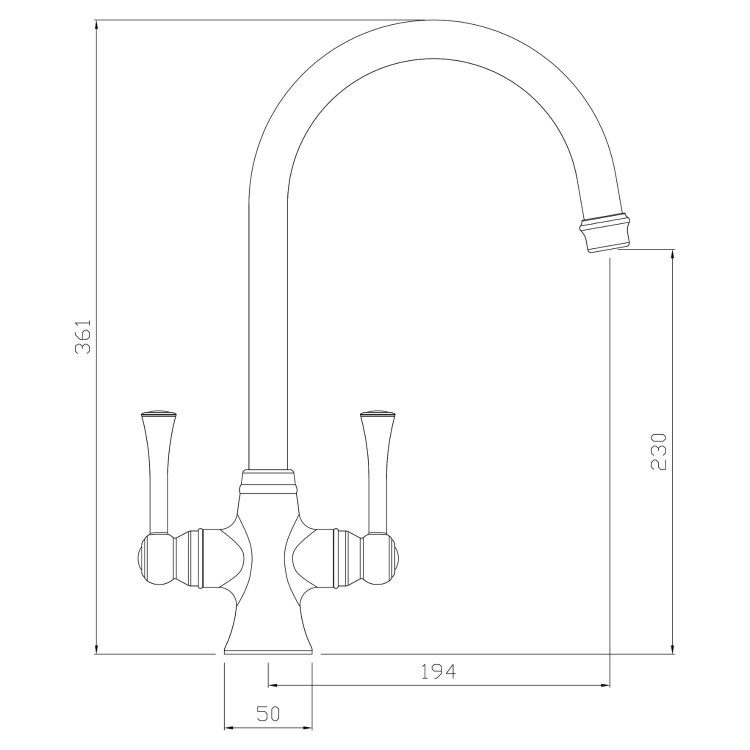 Abode Gatsby Dual Lever Mixer Tap - Brushed Nickel