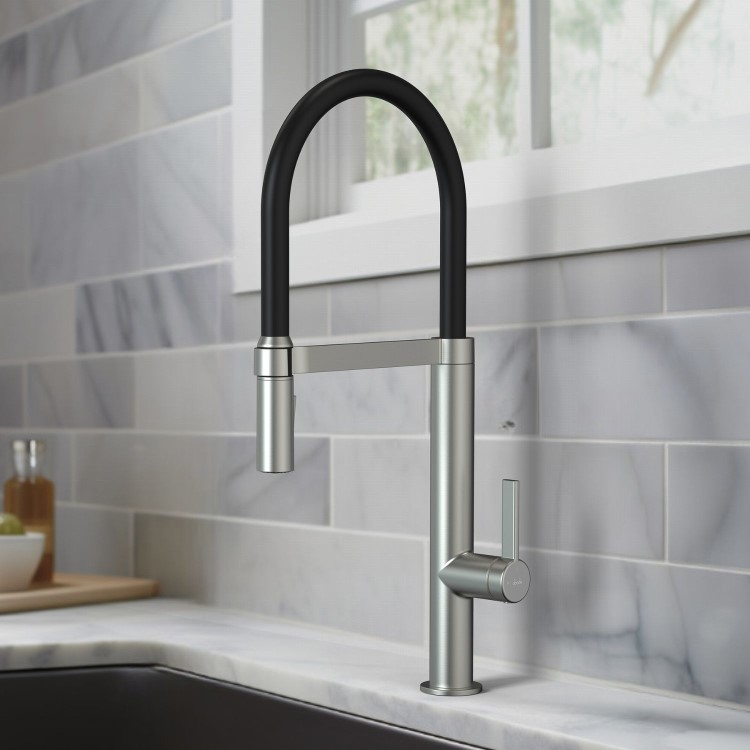 Abode Carbon Professional Spray Single Lever Mixer Tap - Brushed Nickel