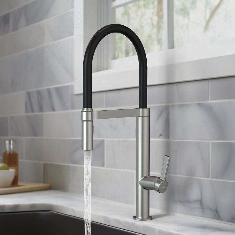 Abode Carbon Professional Spray Single Lever Mixer Tap - Brushed Nickel