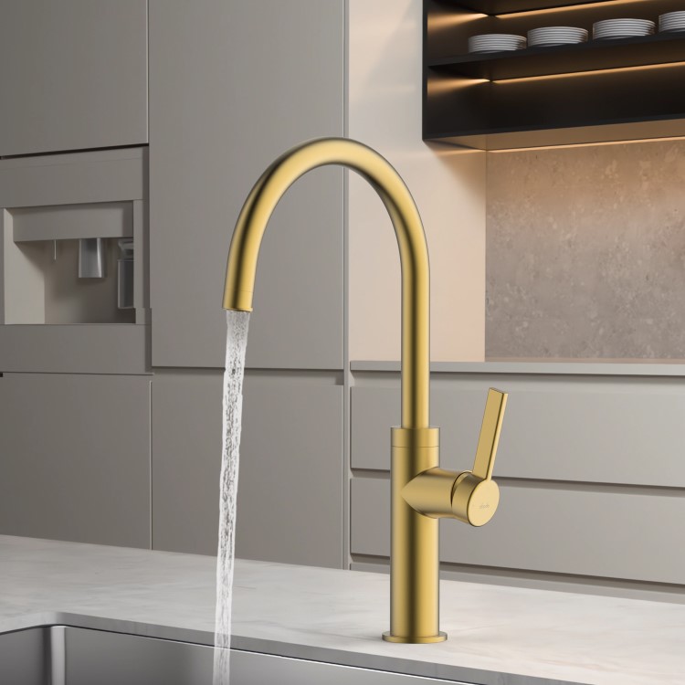 Abode Carbon Single Lever Mixer Tap - Brushed Brass