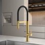 Abode Carbon Professional Spray Single Lever Mixer Tap - Brushed Brass