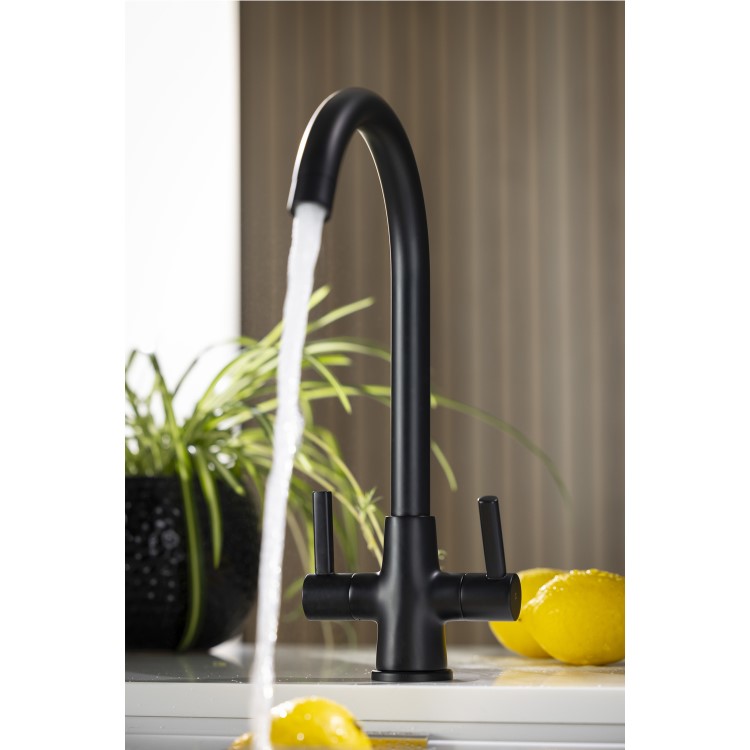 Abode Enstyle Dual Lever Mixer Tap - Matt Black