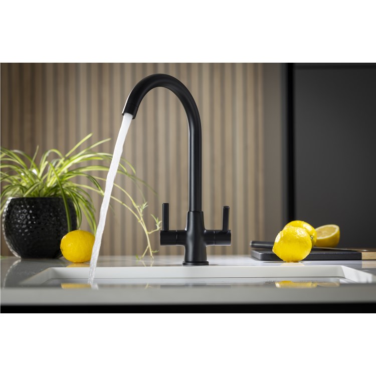 Abode Enstyle Dual Lever Mixer Tap - Matt Black