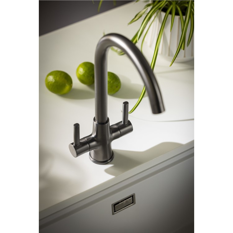 Abode Enstyle Dual Lever Mixer Tap - Gunmetal
