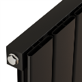 Eco Eleganza Midnight Black Vertical Flat Designer Aluminium Radiator 1600x375mm Single Panel 2546 BTU