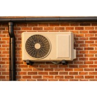 GRADE A3 - Premium Dirt-Resistant Grey Wall Mount Brackets for Split Air Conditioner Outdoor Units - Discreet UK-House Matching Design Supporting up to 140 kg