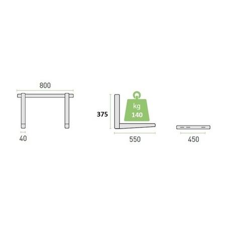 ACWALLBKTLPG electriQ Air Conditioner outdoor unit Wall Mount Brackets in anthracite / grey- all models Up to 140kg