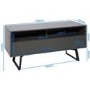 Alphason Carbon 1200 Grey and Black TV Stand