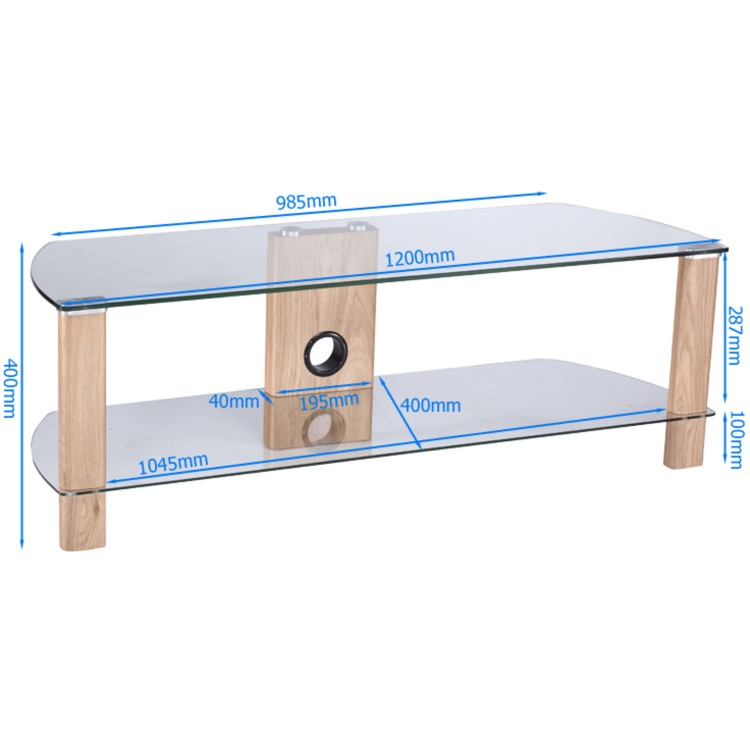 Refurbished Alphason ADCE1200-WAL Century TV Stand for up to 55" TVs Walnut