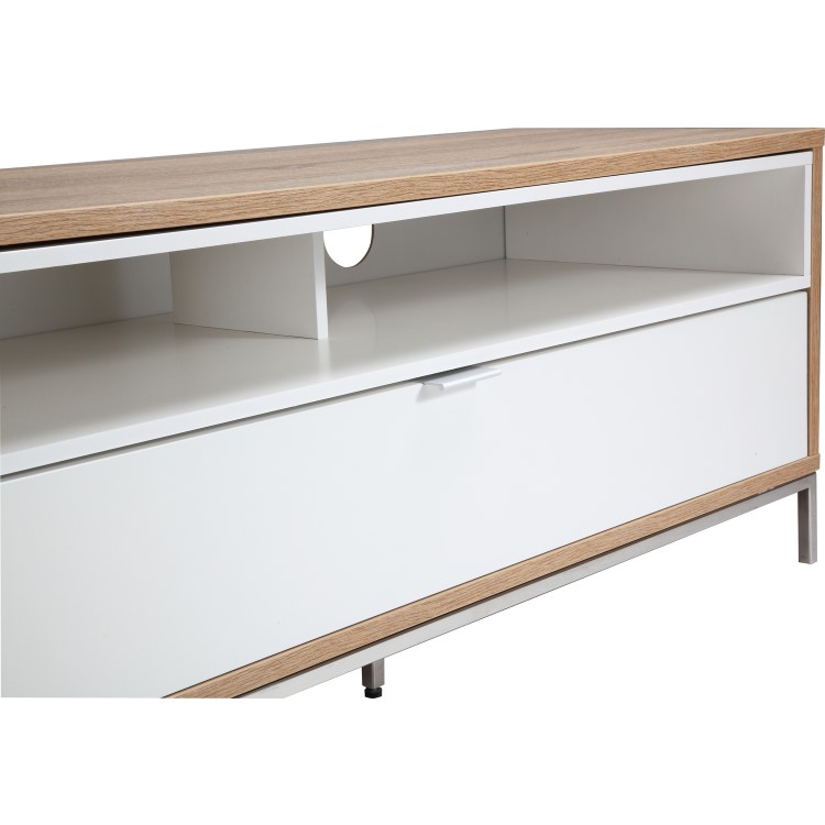 Alphason ADCH1135-WHT Chaplin TV Cabinet for up to 55" TVs - White/Light Oak