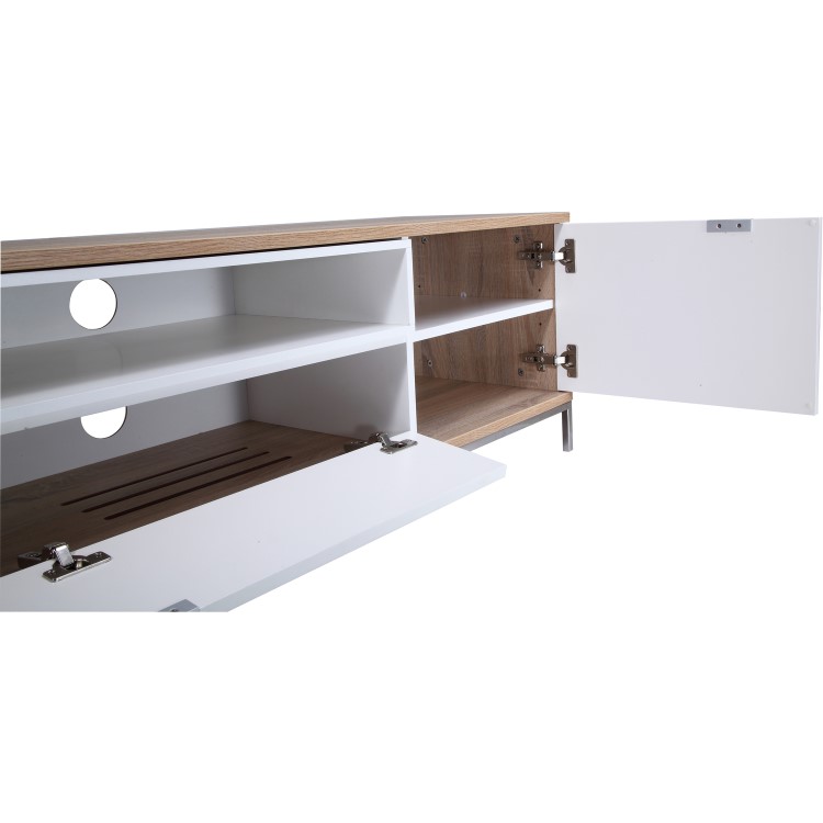 Alphason Chaplin White and Oak Effect TV Unit