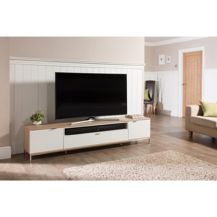 Alphason Chaplin White and Oak Effect TV Unit