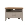 Corner TV Unit in Grey and Solid Oak with Storage - TV's up to 32" - Adeline