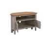 Corner TV Unit in Grey and Solid Oak with Storage - TV's up to 32" - Adeline