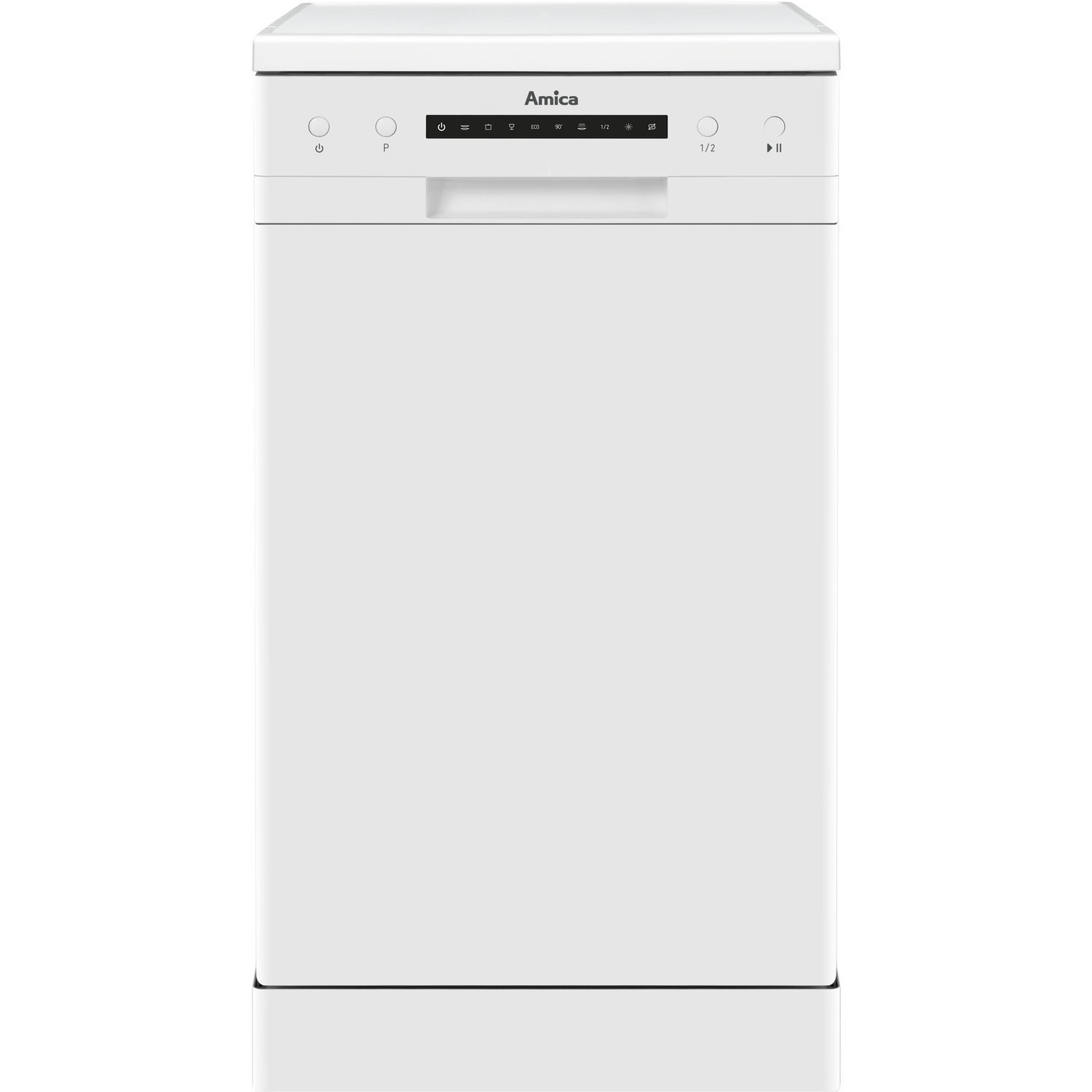 Amica Slimline Freestanding Dishwasher White 9 Place Half Load  ADF410WH