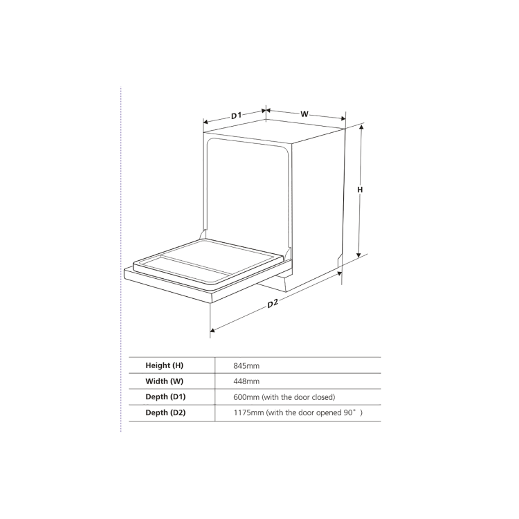 GRADE A2 - Amica Slimline Freestanding Dishwasher - White