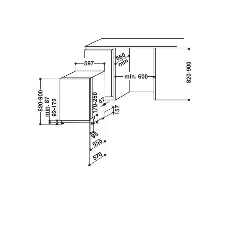 GRADE A2 - Light cosmetic damage - Whirlpool ADG8900 6th Sense 13 Place Fully Integrated Dishwasher