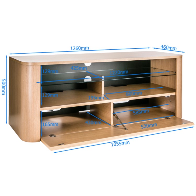 Alphason ADH1260-LO Hugo TV Stand for up to 60" TVs - Light Oak
